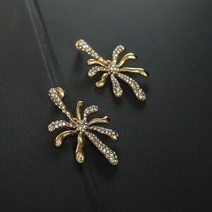 Gold Crystal Firework Drop Earrings - Women's Jewelry